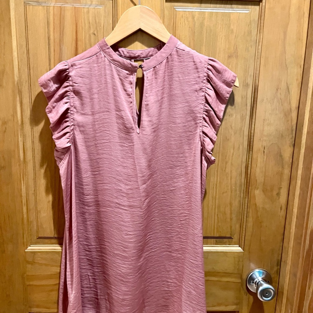 Mossimo Pink Blouse with Ruffled Sleeves